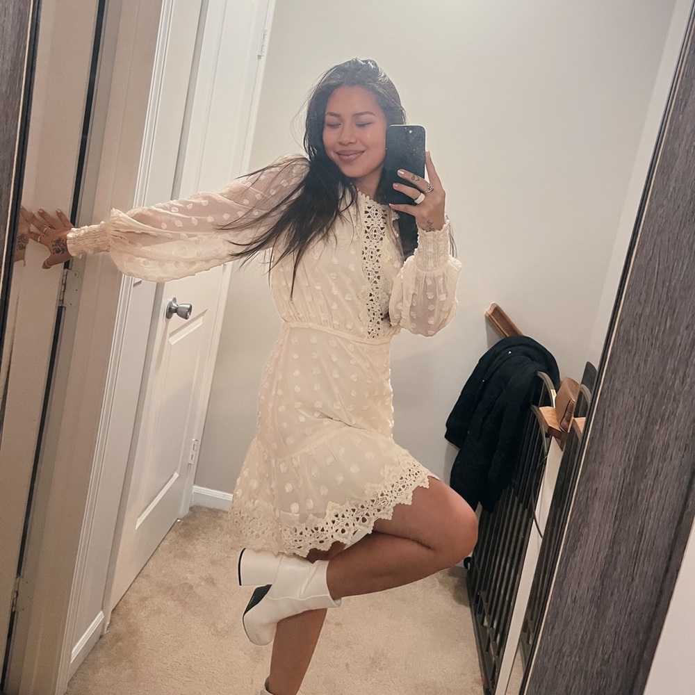 LULUS mesh long sleeve dress✨